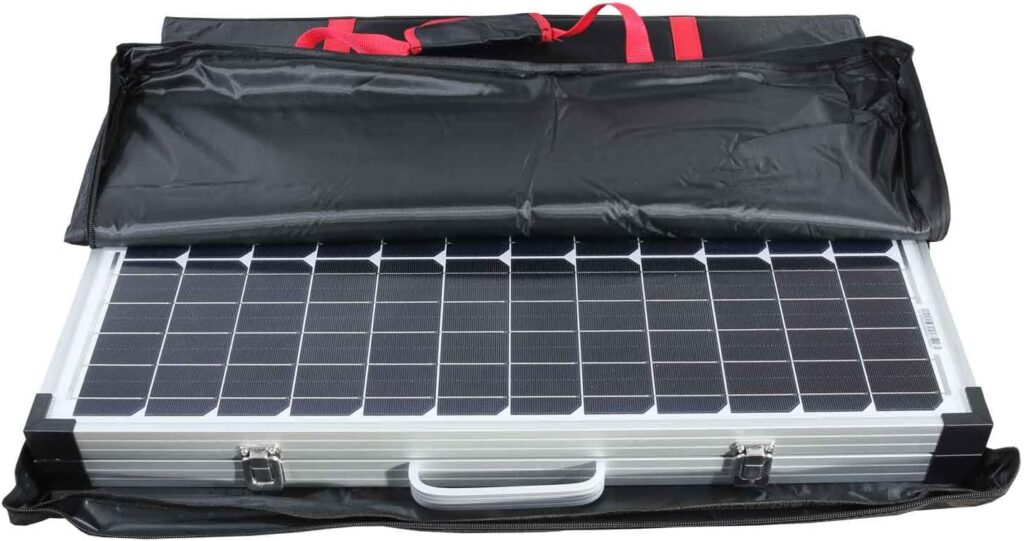 100w Folding Solar Panel Mono Crystalline 12v or 24v Portable Battery Charger Kit Camping Caravan Boat Off Grid with bag and charge controller