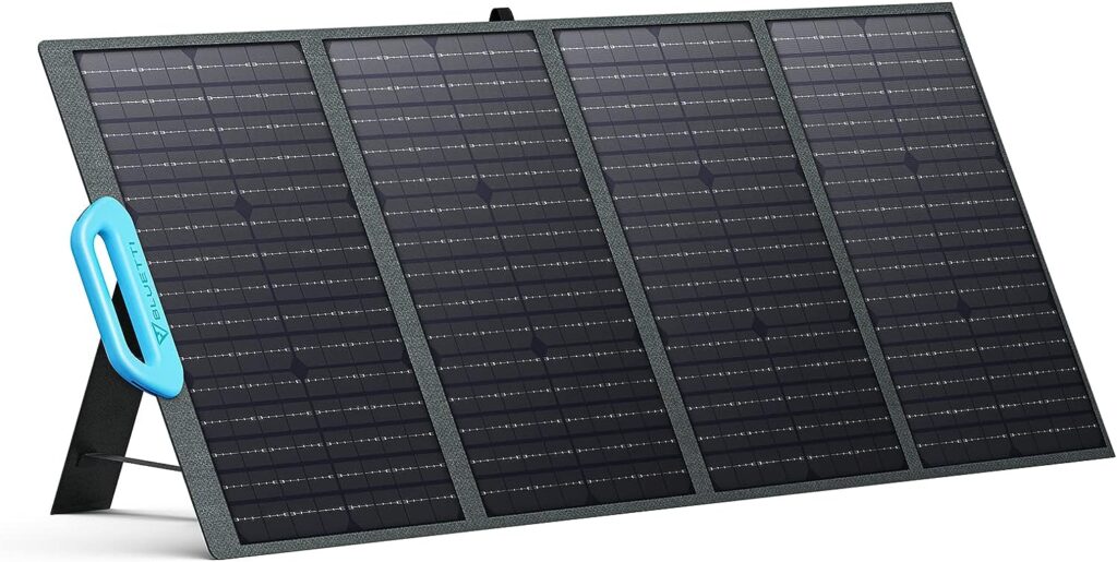 BLUETTI Solar Panel PV120, 120 Watt Solar Panel for Power Station EB3A/EB55/EB70/AC200P/AC200MAX/AC300, Portable Solar Panel w/Adjustable Kickstands, Foldable Solar Charger for RV, Camping, Blackout