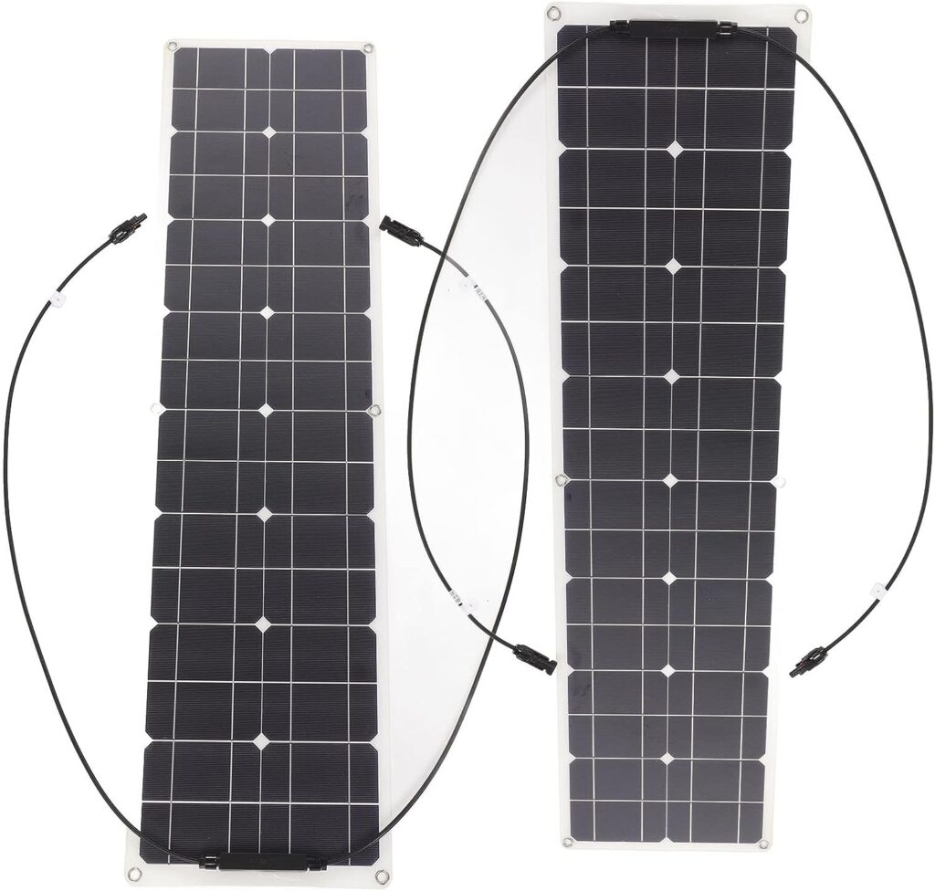 Eujgoov 100W Flexible Solar Panel Kit White Double Board with 40A Controller for RV Camping