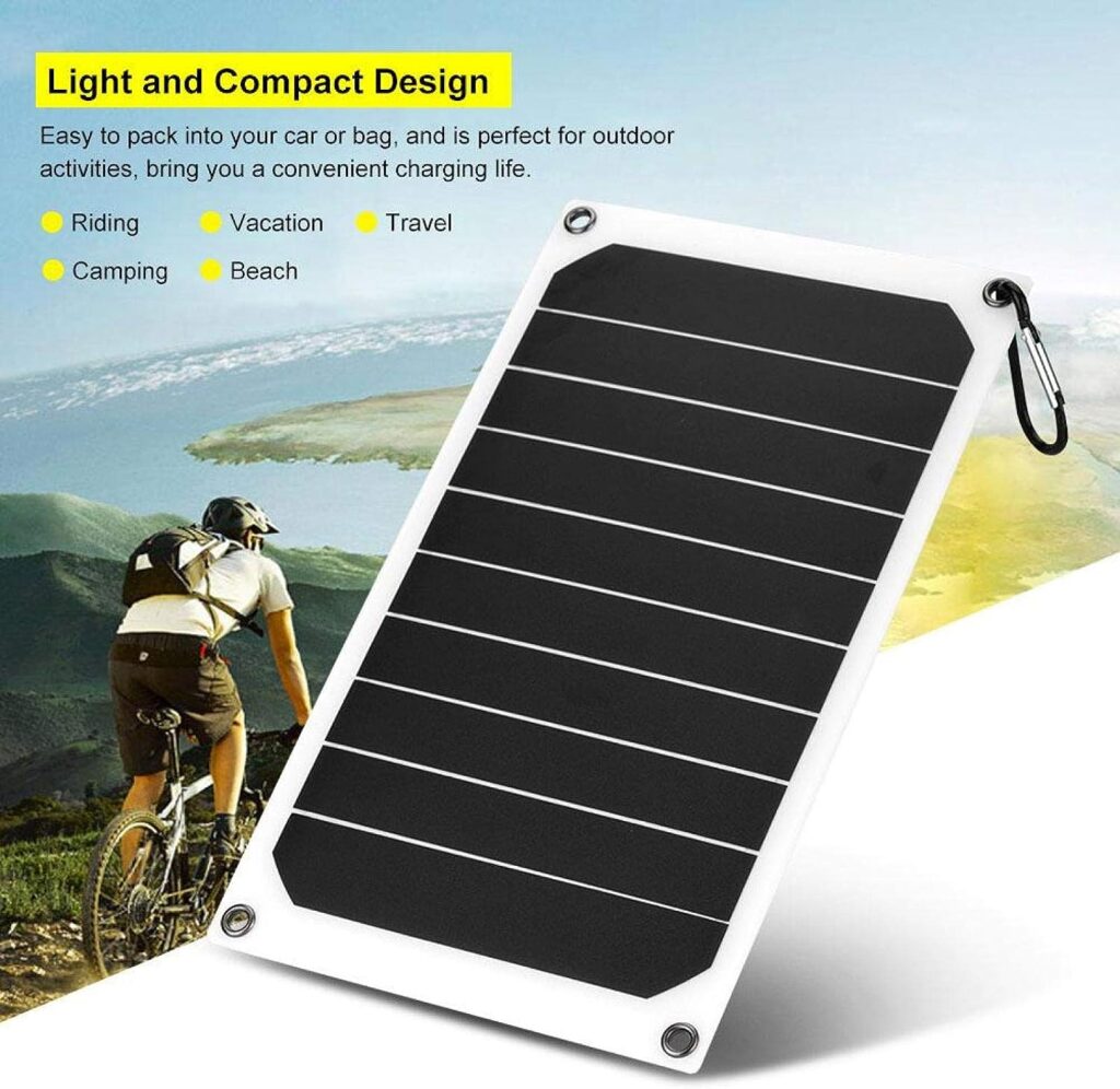 Fyearfly Solar Charger, Portable 10W Outdoor Waterproof Solar Charging Panel Mobile Power Charger 5V USB Output, for Sport,Travel,Camping,Hiking,Outdoor Activities
