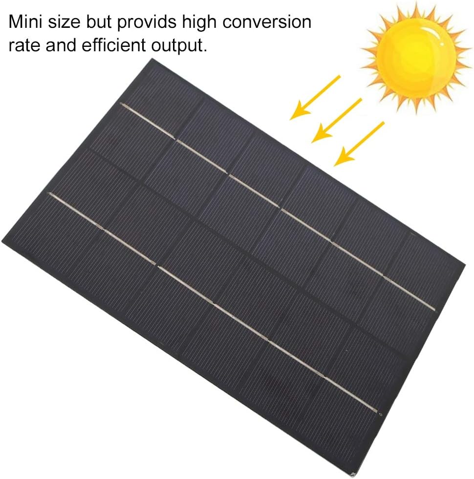Keenso Solar Panel Charger, 5.5W 6V Portable Polycrystalline Silicon Solar Panel DIY Solar Panel with DC Port for Battery Charger Power Supply Other mountaineering camping supplies