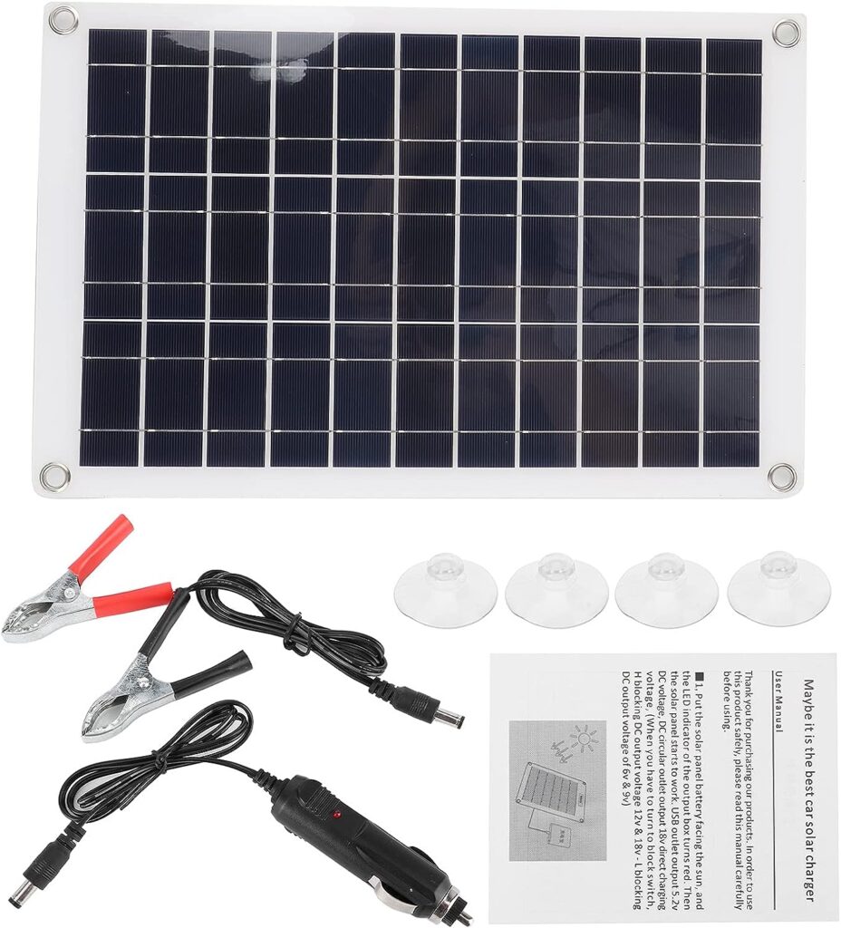 KRODANS Portable Solar Cell Panel 100W Monocrystalline 12 24V USB Output for Car Trailers Yacht