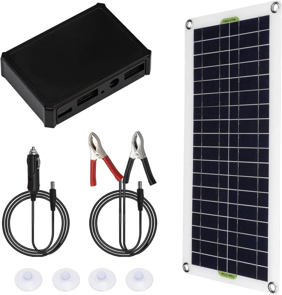 LGZY 30W 12 Volt Super Flexible Monocrystalline Solar Panel for Off- Grid system Motorhome, RV, Caravan, Camper, Boats, Roofs, Uneven Surfaces,Black