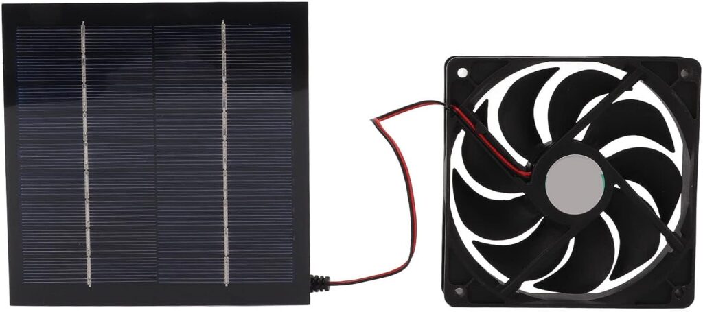 Solar Panel Fan Kit, 10W 5V 2a Photovoltaic Solar Panel with Fan Kit Solar Powered Panel Exhaust Fan Mini Ventilator Waterproof for RV Yacht Airplanes Chicken Coops, Greenhouses