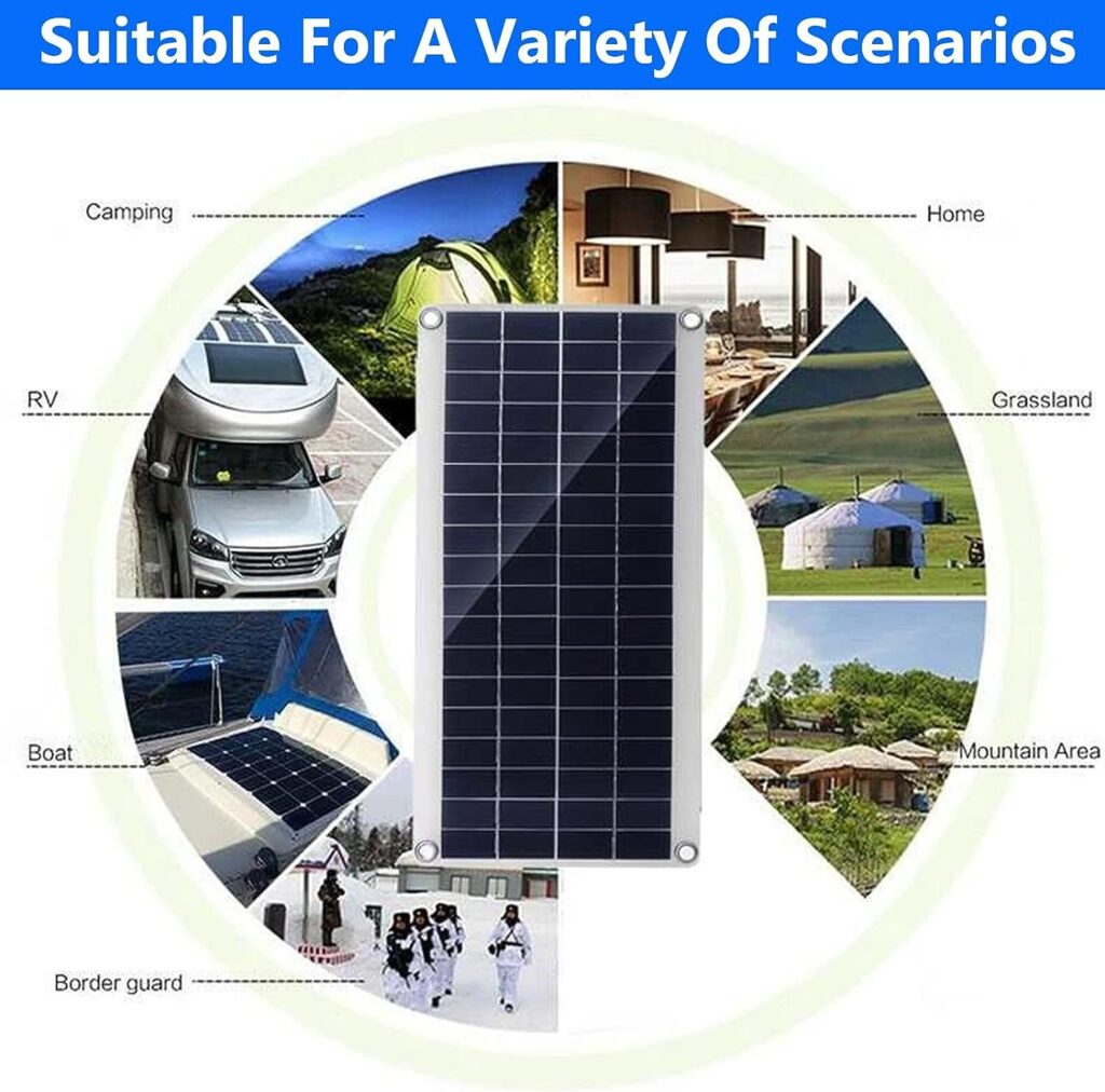 Solar Panels 300 Watts, Portable Campervan Solar Panel Complete Kit with 50a Controller Monocrystalline Pv Module for Rv, Van, Camper, Boat and Off-Grid Applications