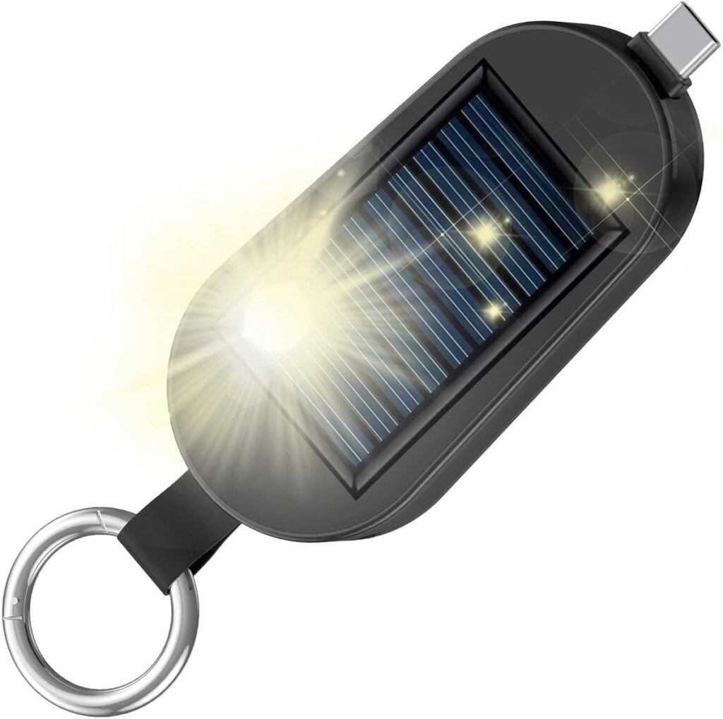 Solar Power Bank Keychain 3000mAh Solar Charger Keychain Solar Power Bank Type C Mini Portable Solar Panel Charger Camping Survival Emergencys Gear For Cellphone MP3 Player Tablet