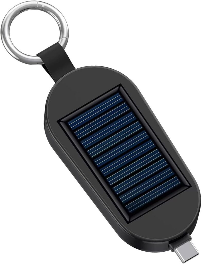 Solar Power Bank Keychain 3000mAh Solar Charger Keychain Solar Power Bank Type C Mini Portable Solar Panel Charger Camping Survival Emergencys Gear For Cellphone MP3 Player Tablet