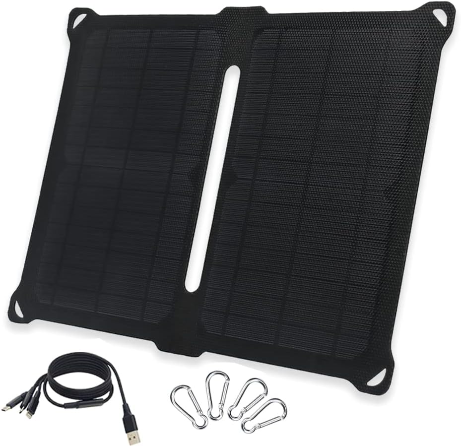 XINPUGUANG 14W Portable Solar Charger Foldable 2x 7w ETFE Solar Panel Monocrystalline 5v 2A USB Output for Car Camping Hiking Backpack Emergency Power Bank Mobile Phone: Amazon.co.uk: Electronics  Photo