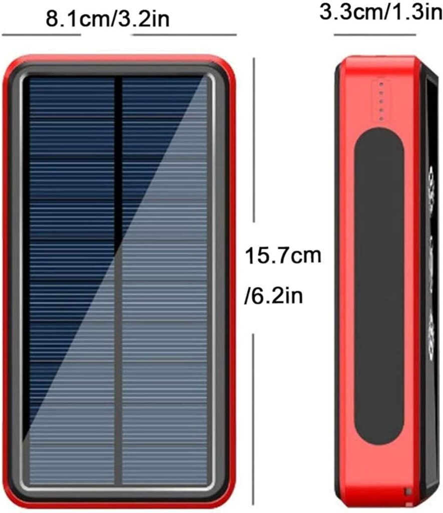 CDBK Solar Charger 100000mAh, Wireless Solar Power Bank with 4 USB Output 3 LED Flashlight and 10W Wireless charging, Waterproof External Battery Pack Solar Phone Charger for Camping Hiking Emergency