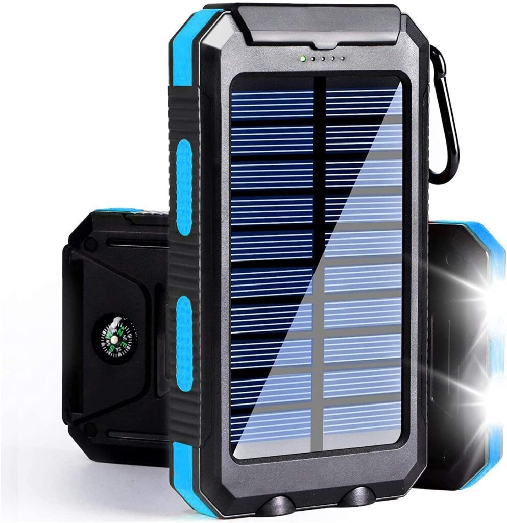 Solar Battery Charger Power Bank - Solar Phone Charger For Emergency, Solar Powered Charger, Solar Panel Charger, Waterproof Portable Outdoor Solar Charger, Portable Wireless Fast Charger