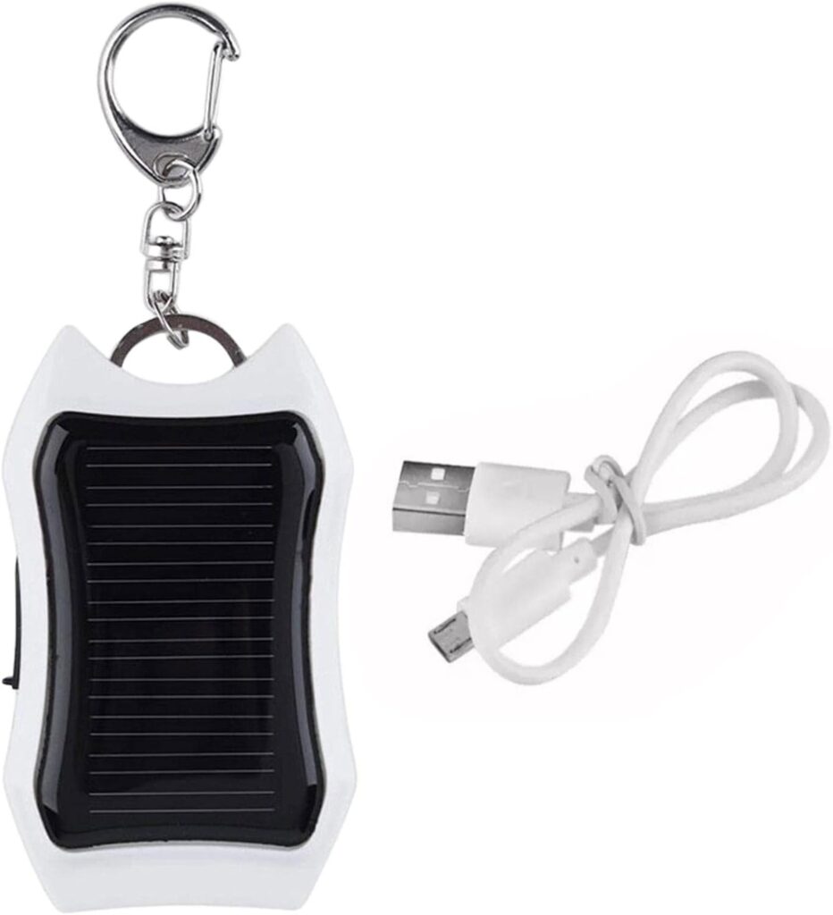 Solar Charger Keychain 1500mAH, Portable Charger, Phone Charger, Mini Keychain Power Bank Power Bank with LED Torch