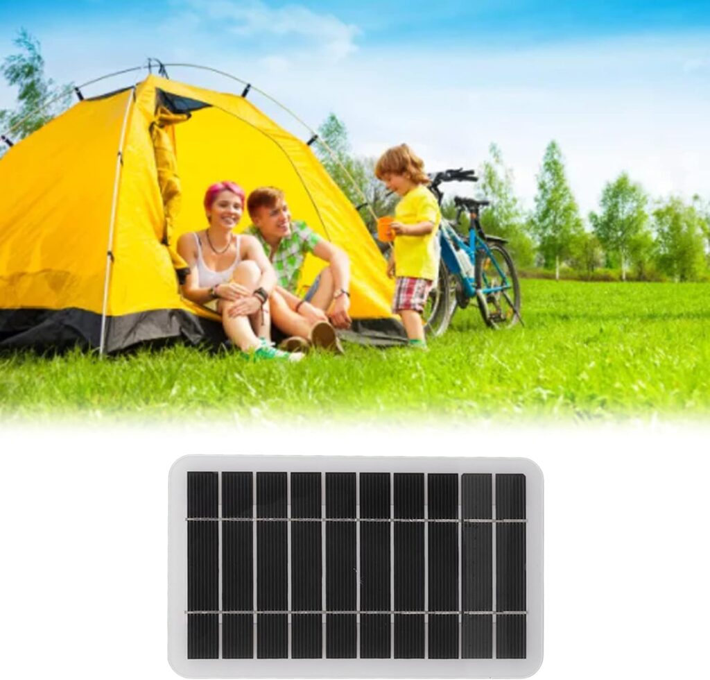 Solar Panel Module, 5V 2W USB Solar Panel Charger Portable Outdoor Solar Panel Power Bank, DIY Polysilicon Solar Epoxy Cell Charger for Camping Hiking, Mini Solar Panel, USB Panel Charger 5v 2W w