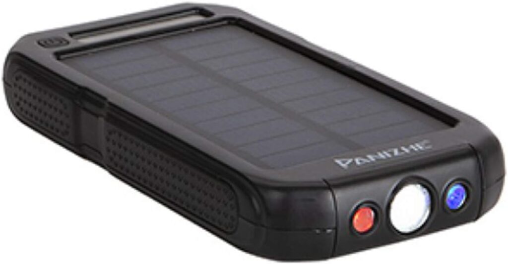 PANIZHE D2000 10000mah Dual USB Portable Outdoor Solar Energy Power Bank, Black